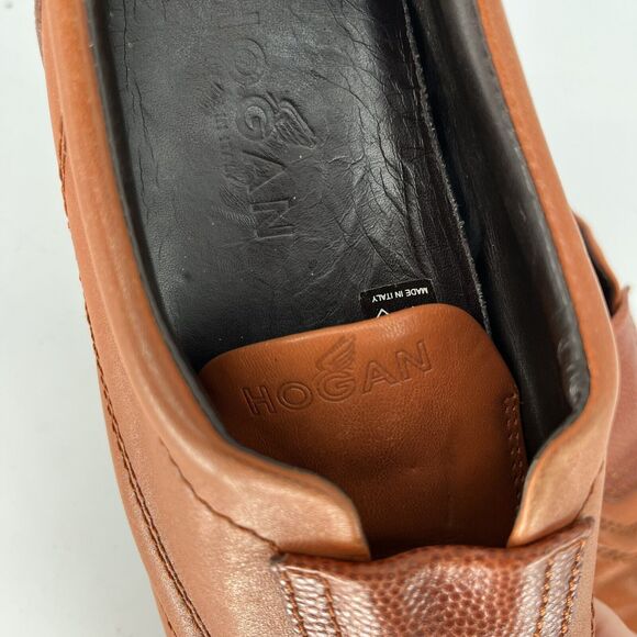 Hogan Square Toe Flats Brown Leather Women’s Size 6.5 - Picture 7 of 11